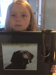 Photo of 8-year old girl who lost her dog Abby to M-44